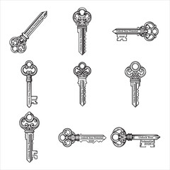 Sharp Lines Monochrome Intricate Key Unlock Potential Illustration