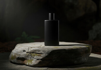 Matte Black Mens Cosmetic Mockup For Luxury Branding.