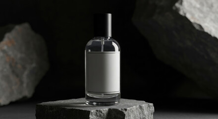 Dark Masculine Grooming Bottle Mockup For Brand Presentation.