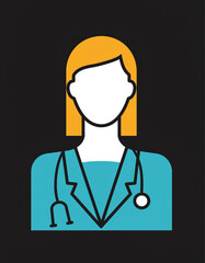 Fototapeta premium Vector illustration of a character icon with a professional look suitable for healthcare themes