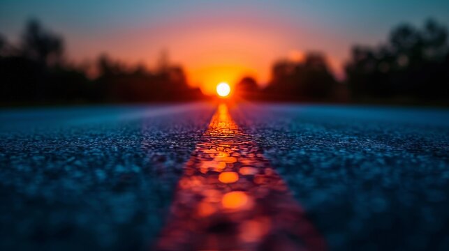 Navigating life s journey  embracing change and opportunities on the road ahead at sunset