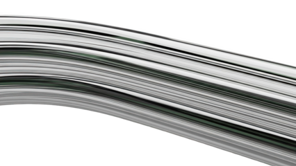 Abstract Metallic Ribbons Flowing on transparent background