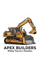 Fototapeta premium Yellow excavator and bulldozer prepare the ground for building.