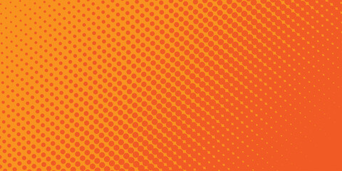 Fototapeta premium Abstract halftone background. Dots halftone orange color pattern gradient texture with technology digital background. Cartoon halftone retro pattern. Abstract template design for poster, card .