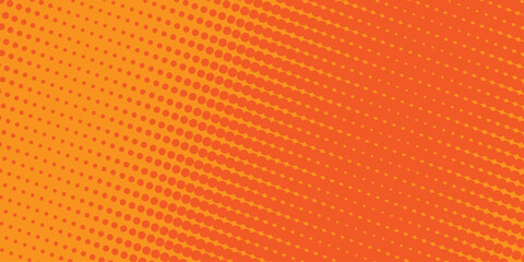 Fototapeta premium Abstract halftone background. Dots halftone orange color pattern gradient texture with technology digital background. Cartoon halftone retro pattern. Abstract template design for poster, card .