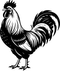 Rooster silhouette vector illustration © Print