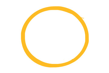 オレンジ色の手書きサークル柄のグラフィックイメージ