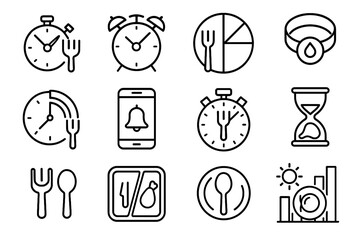 Icons fasting divider reminder meal hunger tracker zero ring vector alarm icon