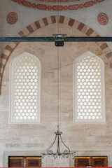 interior courtyard windows of a mosque, istanbul