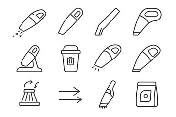 Debris vector light vacuum handheld icon unit attachment cleaner tool icons tube