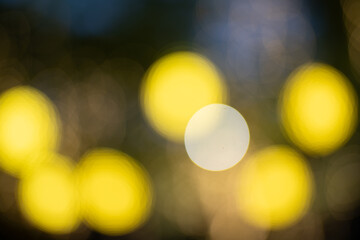 holiday illumination and decoration concept Blurry lights create a dreamy, abstract atmosphere.