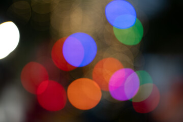 holiday illumination and decoration concept Abstract colorful bokeh lights creating a festive atmosphere.