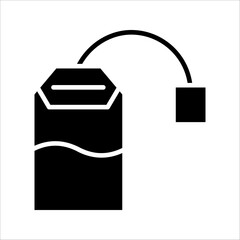Tea bag Icon. Symbol isolated white background. vector illustration. color editable.