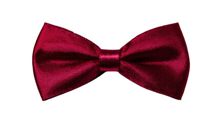 Red satin bow tie elegant formal accessory isolated on transparent background suitable for men fashion wedding party or celebration classic style shiny texture sophisticated look