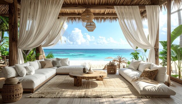 H&uuml;bsche Lounge am Strand