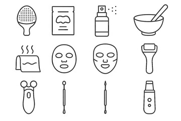 Vector nose sheet icon face extractor collagen mixing skin tool care
