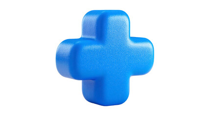 Fototapeta premium Blue medical cross 3D symbol isolated on transparent background representing healthcare emergency hospital or pharmacy with modern and clean design