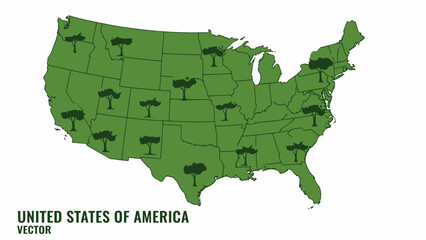 Obraz premium Sustainable American Landscape Vector Illustrating Environmental Focus and Tree Presence Across