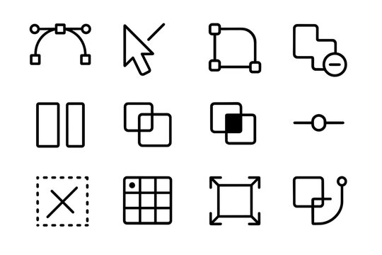 Stroke node vector editing icon corner symbol combine tool snap icons handle