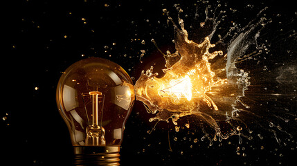 Inspiration strikes with exploding light bulb idea