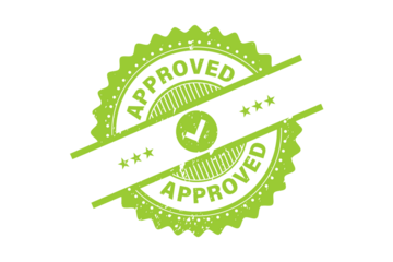 Approved Vector of Modern Retro Badges, Approved Stamps, badge, seal, stamp, green badge With Transparent Background