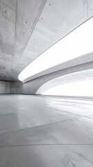 Obraz premium Modern Architectural Interior with Curved Lines and Minimal Design