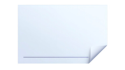 Blank white paper with single blue line at bottom and curled corner, minimalistic and clean, suitable for office or school use