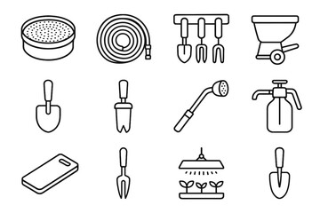 Sprouter vector icon retractable folding wand gardening hose seed light compact indoor