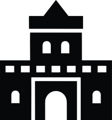 Fototapeta premium historic landmark icon line art vector illustration on transparent background