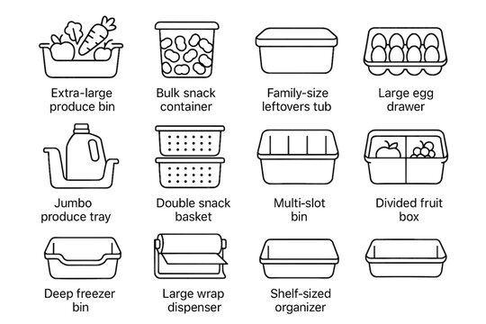 Icon egg fruit large bulk fridge leftovers bin modern vector snack tub