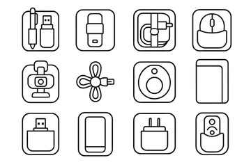 Gear remote vector adapter case icon icons office holder mouse clip