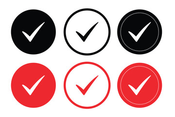 Various checkmark icons in different colors and styles on a white background