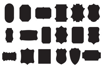 Collection of various black silhouettes against a white background