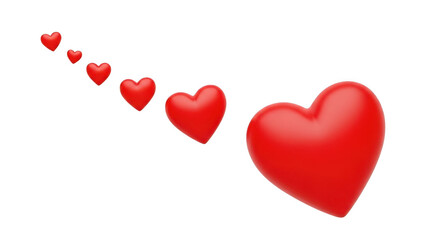 Sequence of increasing hearts