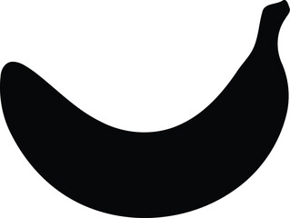 Stylish Black Banana Silhouette for Creative Designs © vector design