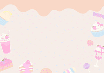 Bakery and dessert with sprinkles background