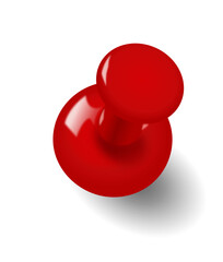 red png pushpin with shadow on transparent background. 3d rendering red pushpin illustration on transparent. can be used for map, note, list, notice, office reminder, target etc design