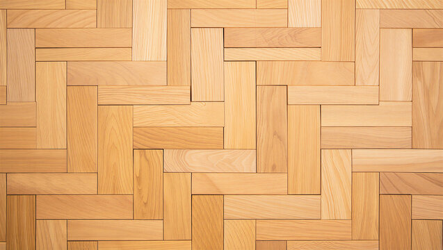 Wooden parquet flooring pattern with interlocking strips