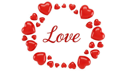 Circle of love hearts
