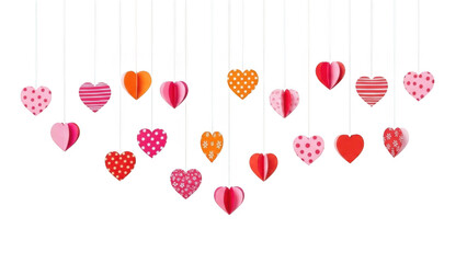 Colorful hanging hearts decoration