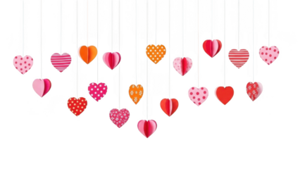 Colorful hanging hearts decoration