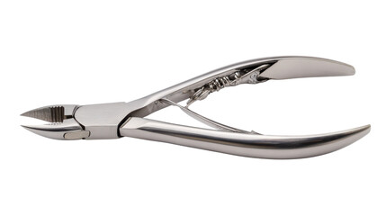 Fototapeta premium Nail nipper for manicure and pedicure essentials, shiny steel cuticle trimmer, transparent background