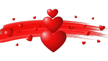 Floating hearts with musical notes