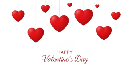 Celebrating valentine's day with hearts