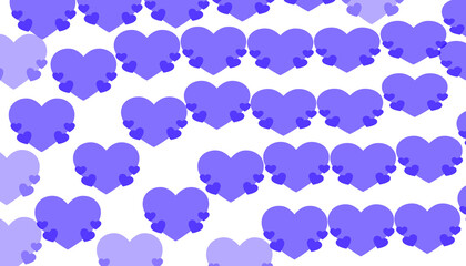 Seamless pattern background featuring repeating rows of large purple hearts accented with smaller dark violet hearts creating a romantic visual texture for celebrations