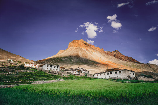A beautiful Village landscapes in Zanskar Valley, India