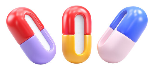Colorful Capsules Representing Mindset and Forward Thinking for Daily Growth