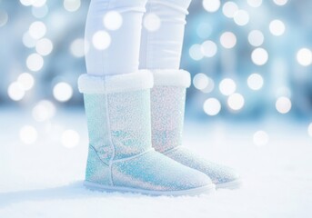 Winter snow boots isolated on white background