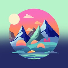 Obraz premium vector illustration of a mountain