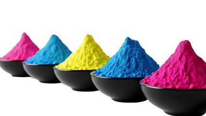 Vibrant powders in bowls